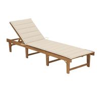 vidaXL Bain de soleil pliable avec support Acacia massif