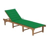 vidaXL Bain de soleil pliable avec support en acacia massif