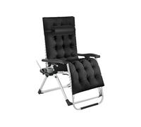 TecTake Chaise longue CLOUD pliable réglable en continu – noir