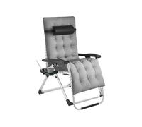 TecTake Chaise longue pliable CLOUD – réglable en continu, gris clair, par pièce