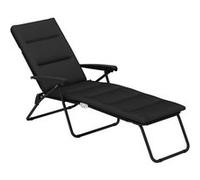 Bain de soleil - Outsunny - pliable - inclinable 6 positions - grand confort - avec matelas + accoudoirs - acier polyester - noir
