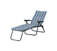 Outsunny Bain de soleil pliable inclinable 6 positions confort matelas accoudoirs multicolore