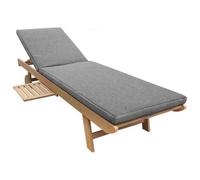 Bain De Soleil Pliant En Acacia Kanawa - Coussin Gris Gris