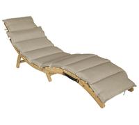 Bain de soleil pliant en acacia massif KOMODO - coussin sable
