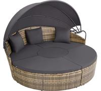 Bain de soleil rond modulable SANTORIN - marron naturel