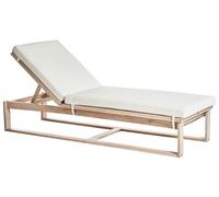 Bain de Soleil Transat de Jardin Inclinable en Bois d'Acacia avec Coussins