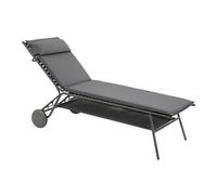 Bain De Soleil - Transat Piscine et Jardin - Chaise Longue Matelassé Haut - Miami Ii - Becomfort® - Gris Silver - Lafuma Mobilier