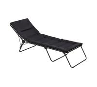 Bain De Soleil - Transat Piscine et Jardin - Chaise Longue Pliant Matelassé - Siesta L - Aircomfort® - Noir Acier - Lafuma Mobilier