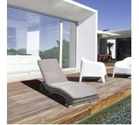 Bain de soleil / transat - SINGULARITY - Grand Confort - Dossier 5 positions - Matelas déhoussable - Roulettes