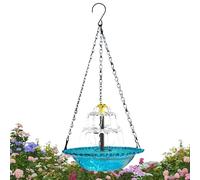 Bain d'oiseaux solaire fontaine Cascade esthétique avec crochet de chaîne | Fontaine solaire pour bain d'oiseaux Pour jardin, terrasse, balcon, oiseaux sauvages, colibris, pinsons,