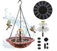 Bain D'oiseaux Solaire - Fontaine Cascade Suspendue Avec Bol En Verre | Pompe À Eau À Énergie Solaire Pour Jardin Et Cour Extérieurs | Grand Bain De Colibri Avec Chaîne En Fer De 40 Cm | Utilisation Q