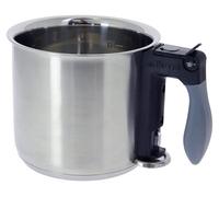 Bain-marie inox au manche - Diamètre 16 cm - Hauteur 12,5 cm - Épaisseur 1 mm