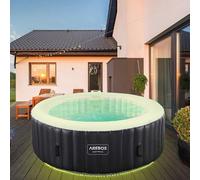 Bain nordique gonflable avec éclairage LED pour 6 personnes - 130 jets d'air - Idéal pour l'intérieur et l'extérieur
