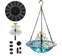 Bain solaire pour oiseaux | Cascade avec pompe et arroseur - Fontaine d'eau solaire pour bain d'oiseaux, attire et faune : colibris, pinsons, jardin, étang, piscine, patio, porche.