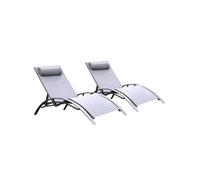Keter Bains de soleil Monaco – Lot de 2 – Gris – 35-810341