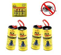 Baiou® 4 Rubans Adhésif Anti-Mouche Attractifs Rouleaux Fly Catcher Attrape Volants Mouches, Moustique et Insectes