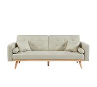 BAÏTA Canapé Droit Kelly 3 Places Convertible en Tissu Beige