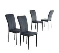 BAÏTA - Chaises Poppy Velours Gris Anthracite Lot de 4