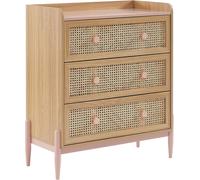 BAÏTA : Commode pour enfants Pablo, rose, en rotin et en osier