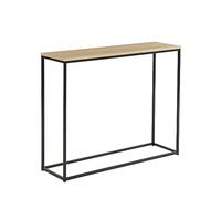BAÏTA Console Arche Effet chêne et métal Noir 100cm