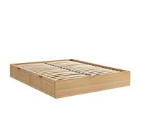 BAÏTA Lit Double à tiroirs Amana cannage rotin 140x190 sommier Inclus