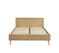 BAÏTA Lit Double INES cannage rotin 140x190 sommier Inclus