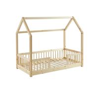 BAÏTA - Lit enfent cabane Tiny pin Massif 70x140 sommier Inclus