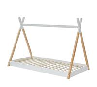 BAÏTA Lit tipi Enfant Montessori Tiny - Bois Massif de pin Naturel - 90x190cm TINYTIPI Naturel/Blanc