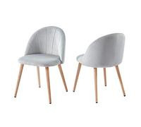 BAÏTA Lot de 2 chaises Shell en Velours Gris