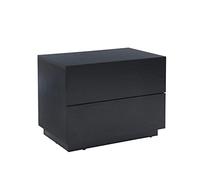 BAÏTA Table de Chevet à LED MORPHEE Noire 2 tiroirs