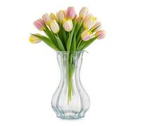 BAITNO - Vase à Fleurs en Verre - 19,7 cm Haut - Diamètre: 8,8 cm - Moderne - Vase en Verre Transparent - Vas e Décoratif pour Salon - Petit Vas e pour Décoration de Table pour Mariage et Fête