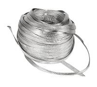 BAIWANLIN Fil de terre tressé en cuivre étamé Plat câble Blindage Maille Braid bande Sangle paratonnerre Piquet de terre Longueur: 10m,1.5#:4x1.0mm
