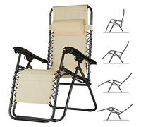 Bakaji 2832076 Chaise Longue de Jardin, Beige