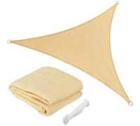 BAKAJI 2832414 Voile d'ombrage Triangulaire résistant aux UV 90% Terrazzo avec Clips Beige 3 x 3 x 3 m