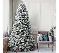 BAKAJI Arbre de Noël Royal Super touffu Pin Vert Enneigé Base Croix en Fer Pliant Haute qualité Branches avec Neige Montage Facile Ouverture Parapluie (240 cm)