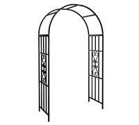 BAKAJI Arche De Jardin Support pour Roses Plantes Rampantes en Métal 113 x 50 x 205H cm Couleur Noir