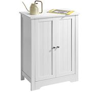 BAKAJI Armoire de Salle de Bain 2 Portes avec 3 étagères intérieures, Armoire en Bois MDF Couleur Blanc, Dimensions 60 x 30 x 80 cm