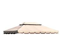 Bakaji Bâche de Protection pour tonnelle 3x4m Beige avec Rabat Coupe-Vent avec Toit cheminée Bâche imperméable Pluie Polyester et PVC renforcé en PU, de Jardin Royal