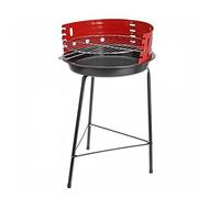 Bakaji Barbecue à charbon charbon barbecue en métal avec paravent grille ronde diamètre 33 cm