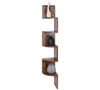 BAKAJI Bibliothèque étagère Murale d'angle, Design Moderne, en Bois mélaminé avec 5 étagères d'angle, Dimensions 123 x 20 cm (Vieilli)