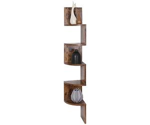 BAKAJI Bibliothèque étagère Murale d'angle, Design Moderne, en Bois mélaminé avec 5 étagères d'angle, Dimensions 123 x 20 cm (Vieilli)