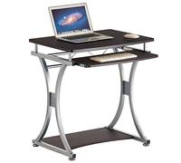 BAKAJI Bureau avec Support Amovible et étagère de Travail Meuble d'ordinateur en métal et Bois MDF décoration Maison Bureau Chambre Design Moderne Compact Couleur Marron