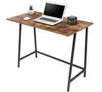 BAKAJI Bureau Table de Travail Porte Ordinateur, Plateau en Bois MDF Effet Vieilli avec Structure en métal ameublement Maison Bureau Design Moderne Industriel Dimensions 100 x 50 x 75 cm
