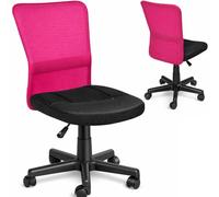 BAKAJI Chaise de Bureau de Chambre pivotante en Tissu Filet Hauteur réglable avec roulettes (Noir fuché)