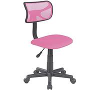BAKAJI Chaise pivotante de Bureau réglable en Hauteur avec roulettes de Bureau pour Chambre avec Dossier Ergonomique en Maille Respirante Assise rembourrée (Rose)