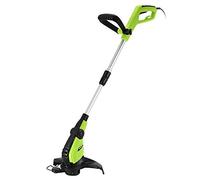 BAKAJI Débroussailleuse électrique 600 W Diamètre coupe 32 cm Tondeuse à gazon hauteur réglable et tête de coupe inclinable tondeuse jardin avec fil nylon de 8 m inclus