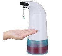BAKAJI Distributeur de Savon Automatique Distributeur Distributeur de Savon pour Gel et Savon Liquide avec capteur Infrarouge en ABS Blanc pour Salle de Bain et Cuisine Capacité 270 ML Dimensions 12