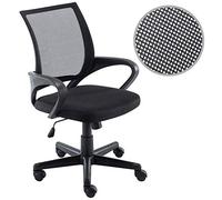 BAKAJI Fauteuil de Bureau présidentiel en Tissu Filet Respirant Rotation 360 degrés directionnelle Hauteur réglable (Noir)