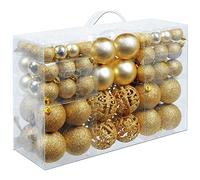 BAKAJI Lot de 100 Boules de Noël diamètre 3/4/6 cm décorations pour Sapin de Noël (doré)