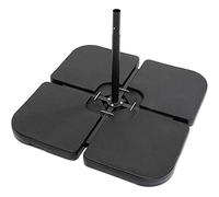 BAKAJI Lot de 4 Supports de Poids pour Parasol en Plastique résistant aux intempéries pour l'extérieur à remplir avec du Sable ou de l'eau de Base, adaptés pour parasols avec Base en Croix
